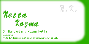 netta kozma business card